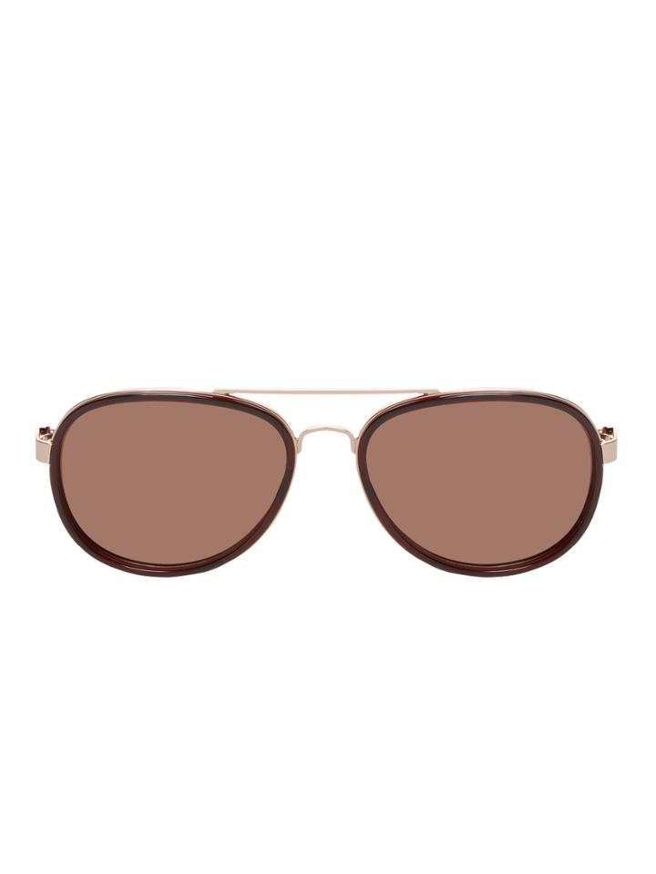 Dries Van Noten By Linda Farrow Gallery Tinted Padded Aviator Frame