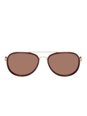 Dries Van Noten By Linda Farrow Gallery Tinted Padded Aviator Frame