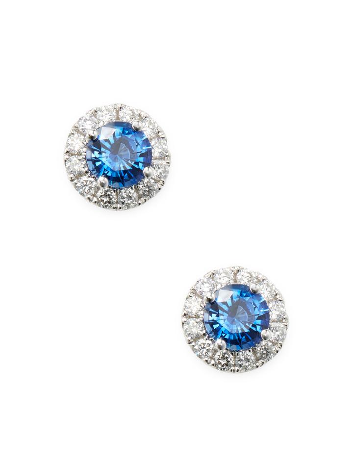 Arthur Marder Fine Jewelry Sapphire Earrings With Diamond Studs
