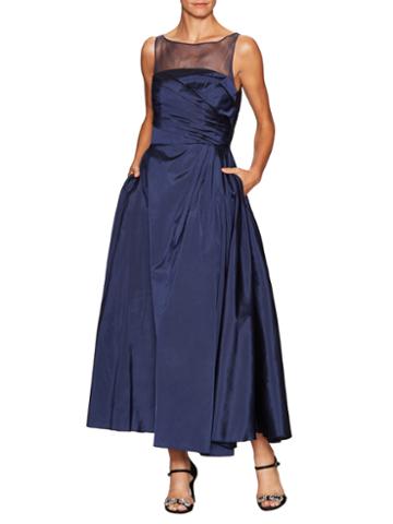 Ml Monique Lhuillier Bridesmaids Mesh Yoke A Line Evening Gown