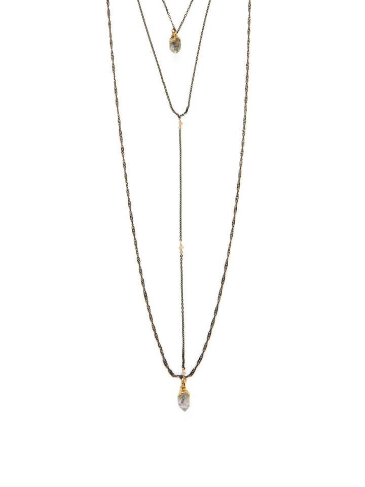 Taylor Kenney Jewelry Herkimer Quartz Lariat Necklace