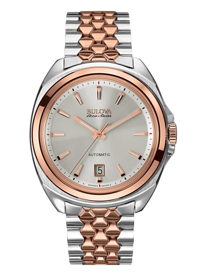 Bulova Accu-swiss Stainless Steel Silver Grey Dial Watch, 42mm