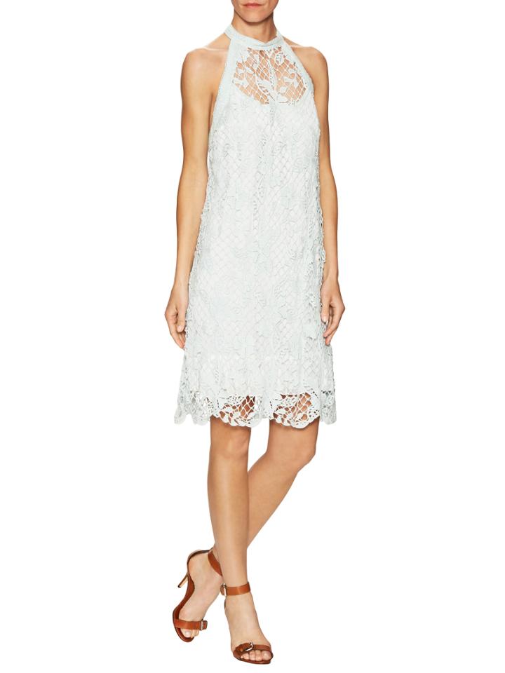 Sara Emanuel Lace Halter Neck Shift Dress