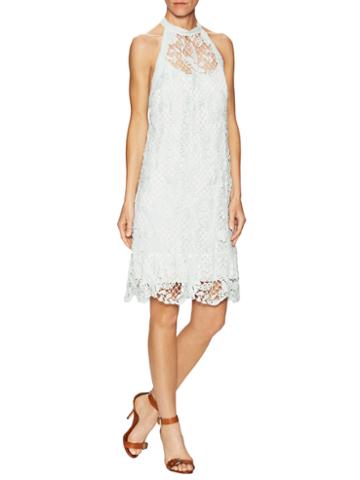 Sara Emanuel Lace Halter Neck Shift Dress