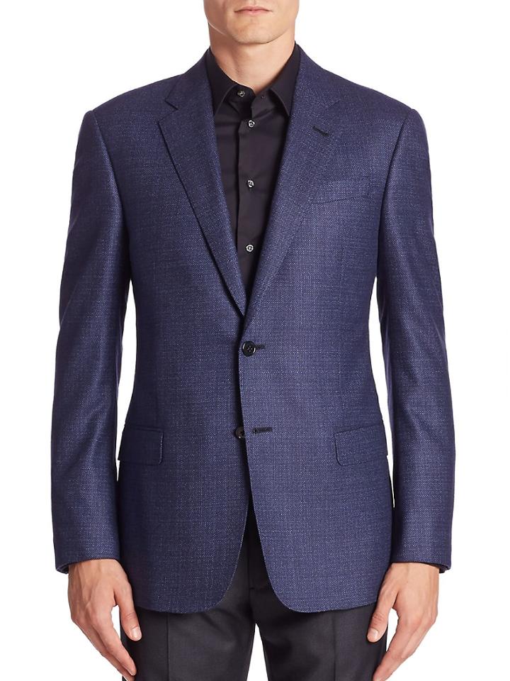 Armani Collezioni Virgin Wool Long Sleeve Jacket