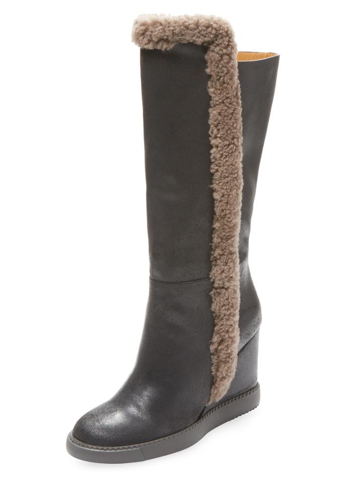 See By Chloe Tall Leather Wedge Boot