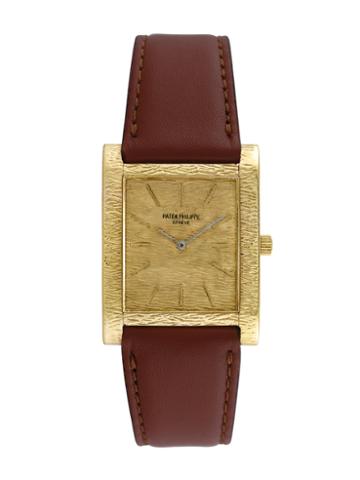 Vintage Patek Philippe 18k Yellow Gold Leather Watch, 33mm