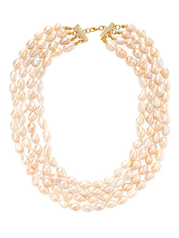Kenneth Jay Lane Organic Pearl Layer Necklace