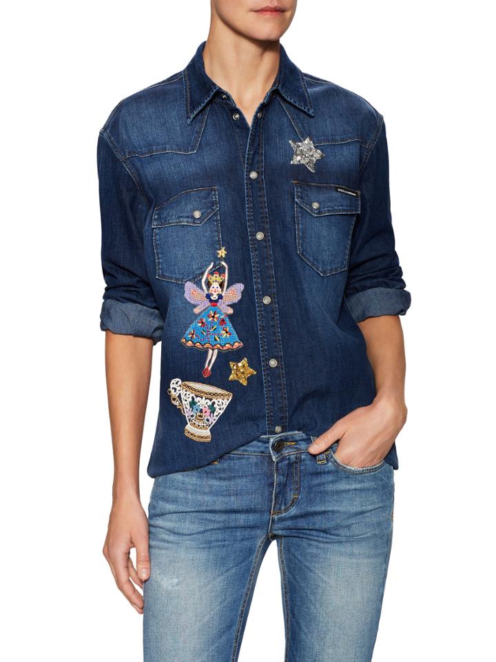 Dolce & Gabbana Embroidered Denim Shirt