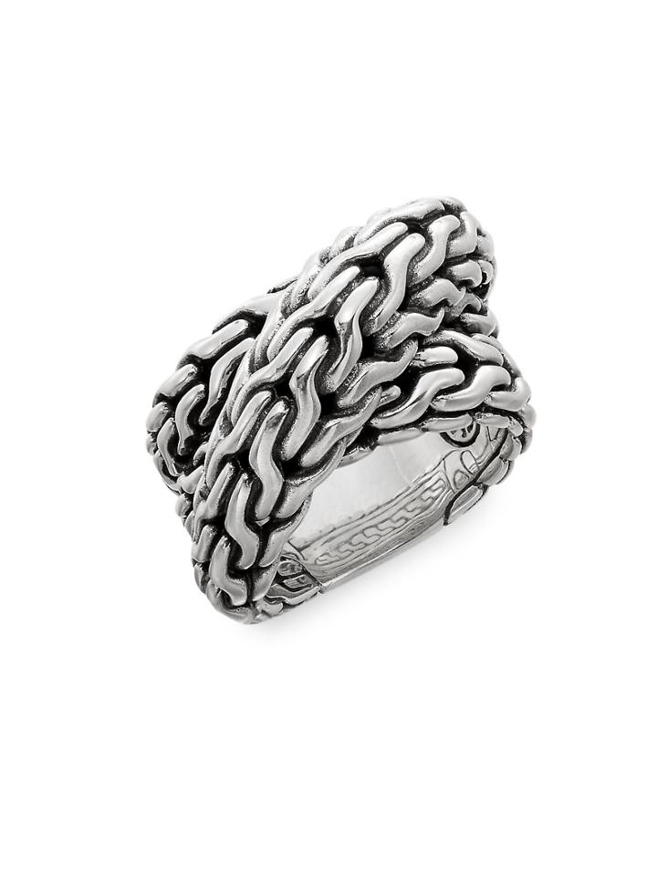 John Hardy Classic Sterling Silver Chain Ring