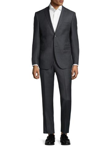 Zanetti Luca Notch Lapel Suit With Criss-cross Detail