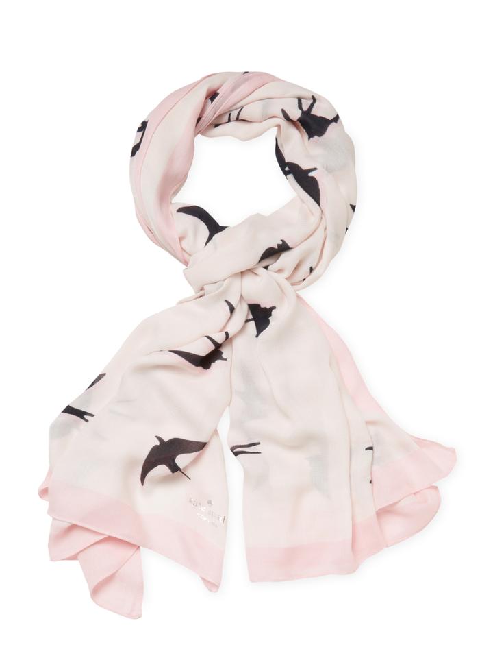 Kate Spade New York December Winter Swallow Long Scarf, 82 X 31