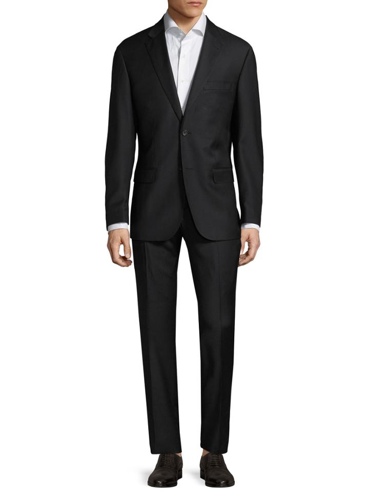 Zanetti Napolik Notch Lapel Suit With Criss-cross Stitch Detail