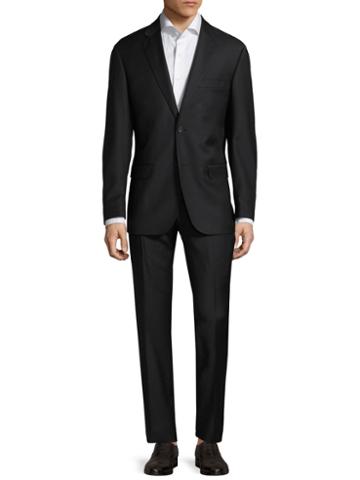 Zanetti Napolik Notch Lapel Suit With Criss-cross Stitch Detail