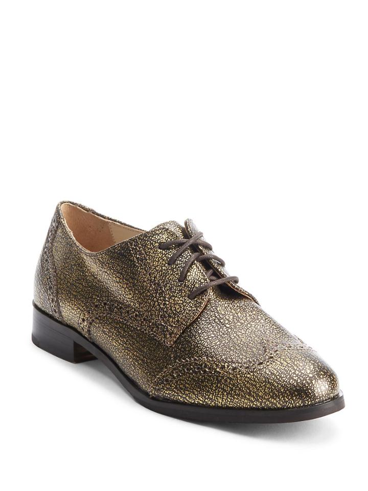 Cole Haan Cracked Leather Wingtip Oxford Shoes