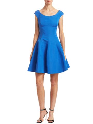 J.mendel Silk Seamed Flare Dress
