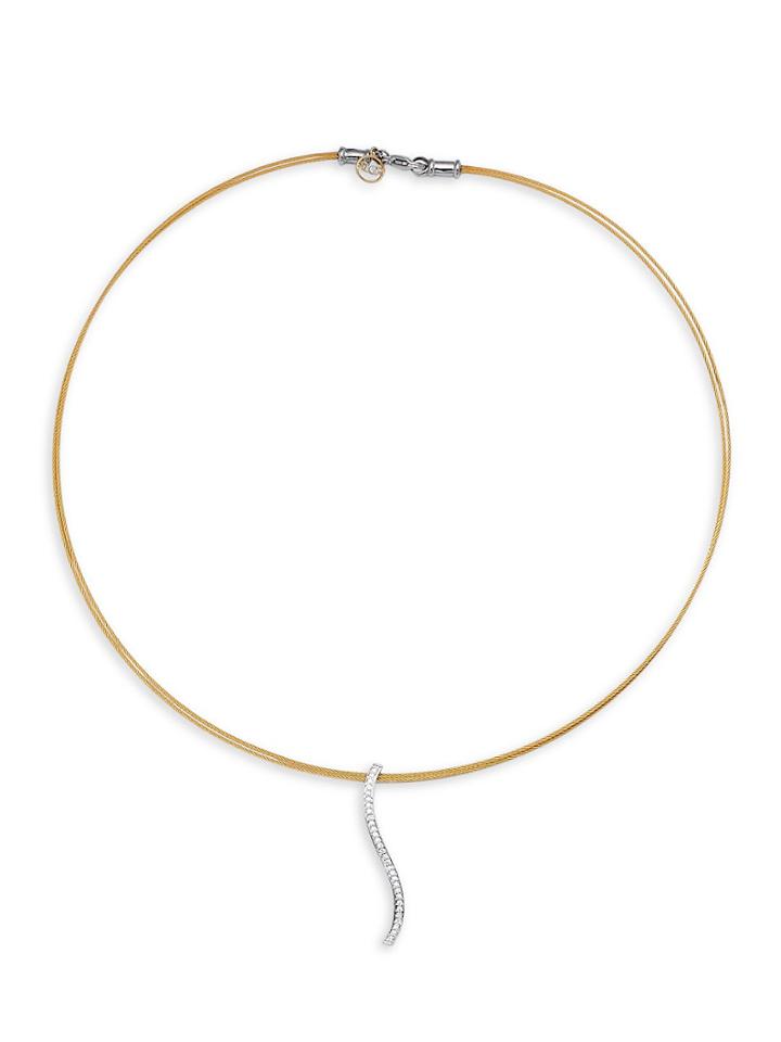 Alor Diamond &amp; 18k White Gold S-pendant Necklace
