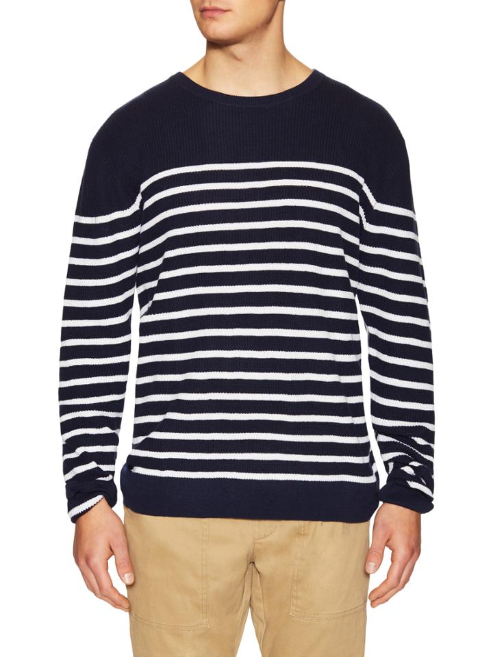 Vanishing Elephant Waffle Stripe Sweater