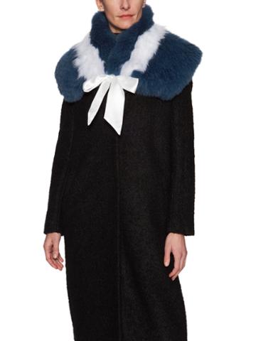 Tasha Tarno Blue Fox Fur Shawl