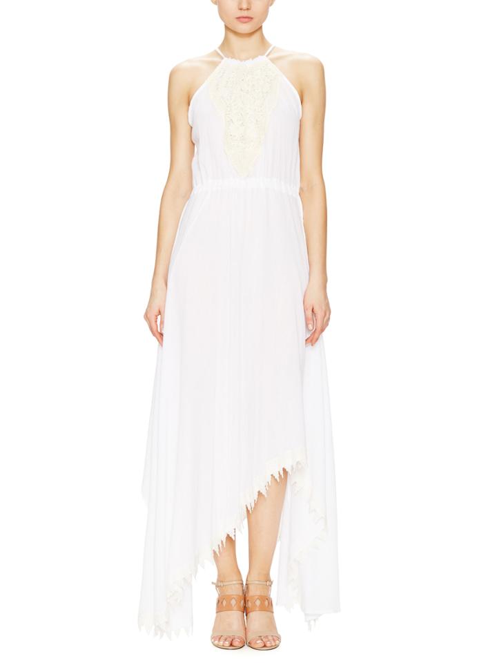 T-bags Los Angeles Maxi Dress With Crochet Bib And Hem