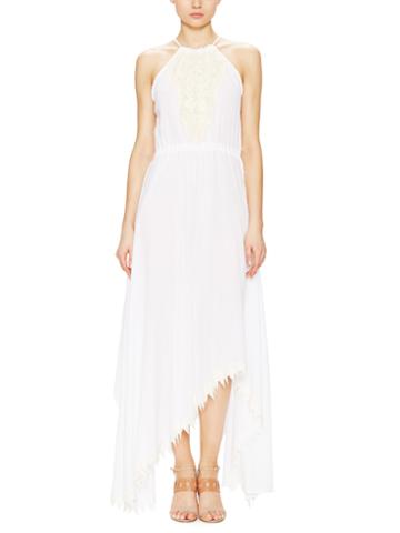 T-bags Los Angeles Maxi Dress With Crochet Bib And Hem