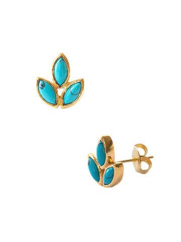 Eddera Marquise Turquoise Stud Earrings