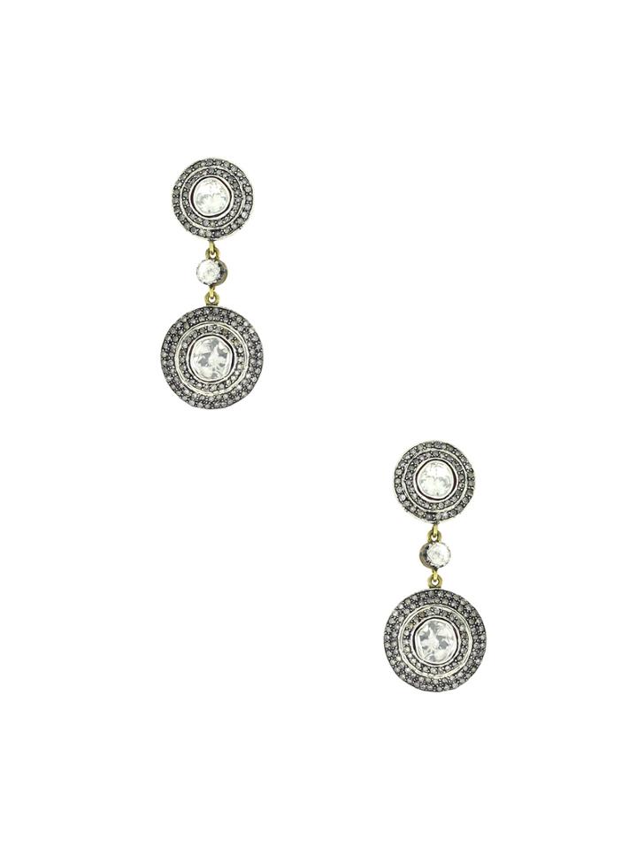 Artisan 14k Gold Rose Cut Diamond Earrings