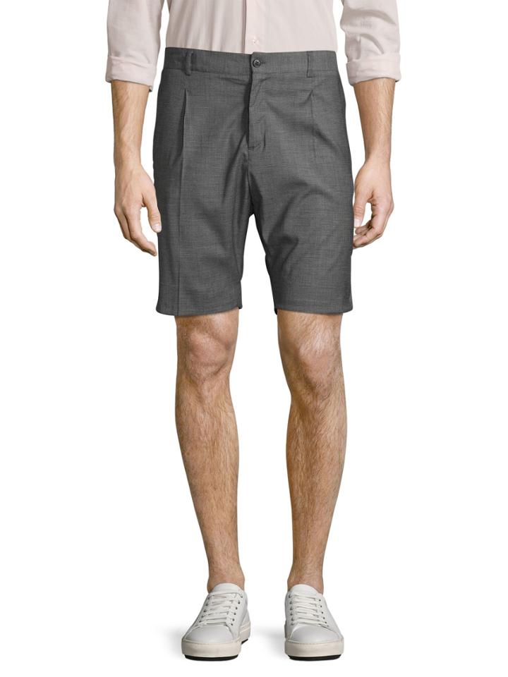 David Naman Buttoned Printed Shorts