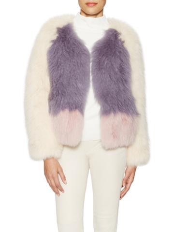 Tasha Tarno Blue Fox Short Colorblocked Jacket