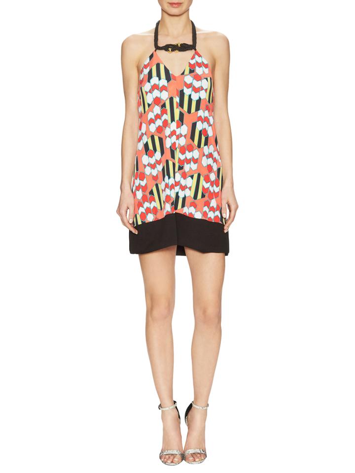 T Bags Los Angeles Stretch Jersey Print Halter Dress