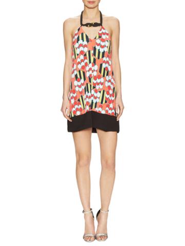 T Bags Los Angeles Stretch Jersey Print Halter Dress