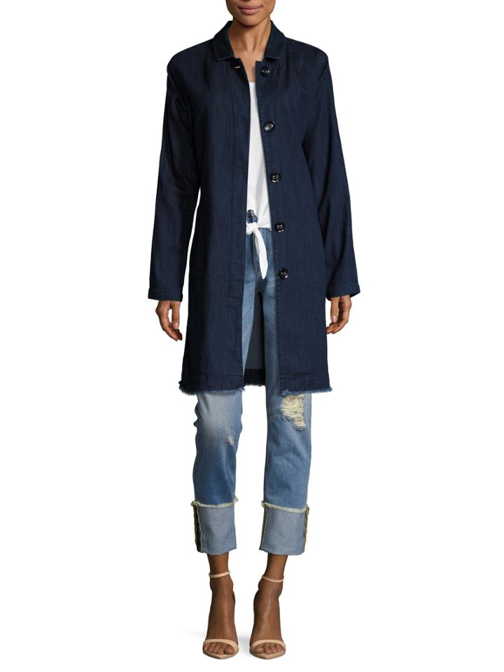 Eight Dreams Denim Wrap Trench Coat