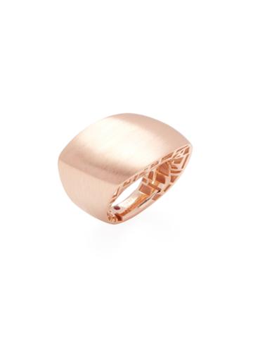 Roberto Coin Brushed Rose Gold-plated Silver 5 Ten Skyline Ring