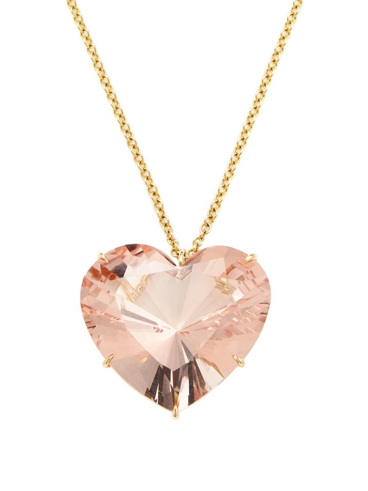 Paolo Costagli Heart Shape Morganite & 18k Yellow Gold Pendant Necklace