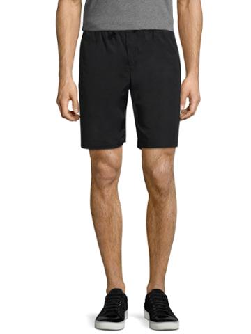 David Naman Solid Drawstring Shorts