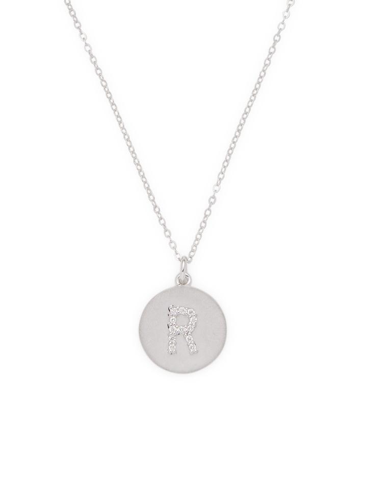 Nephora Initial Disk Letter R Necklace