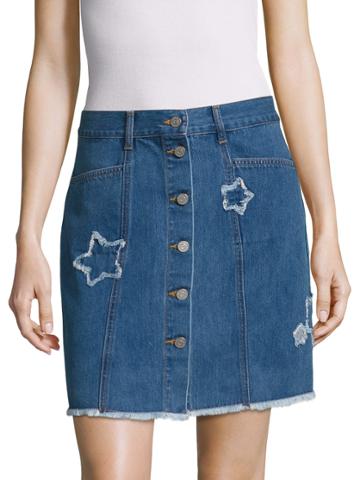 Eight Dreams Star Patched A-line Skirt