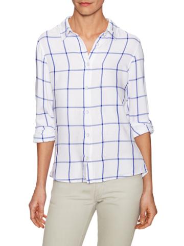 Jachs Girlfriend Ariel Windowpane Button Back Top