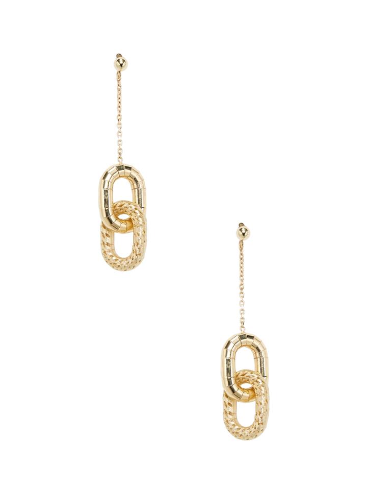 Saks Fifth Avenue 14k Yellow Gold Oval Dangle Earrings
