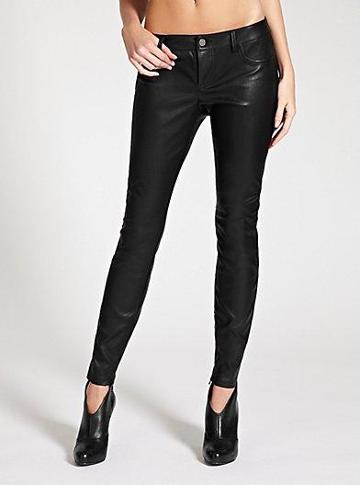 Guess Kate Low-rise Faux-leather Skinny Pants