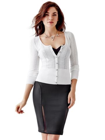 Guess Long-sleeve Pointelle Iconic Cardigan