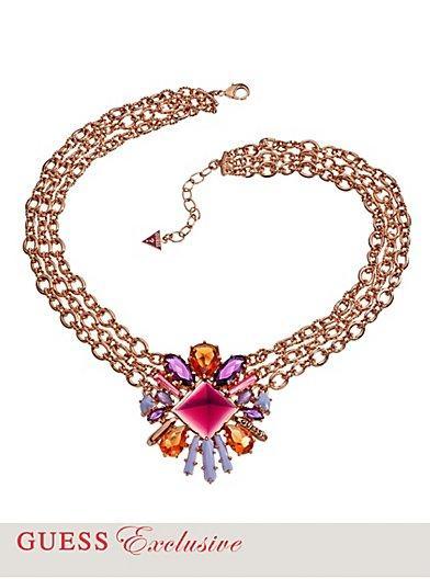 Guess 3-row Cluster Necklace