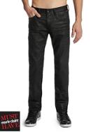 Guess Lincoln Slim Straight Jeans In Black Solar Wash, 32 Inseam