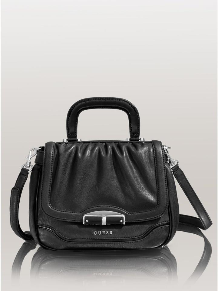 GUESS Leya Top Handle Flap Bag, BLACK