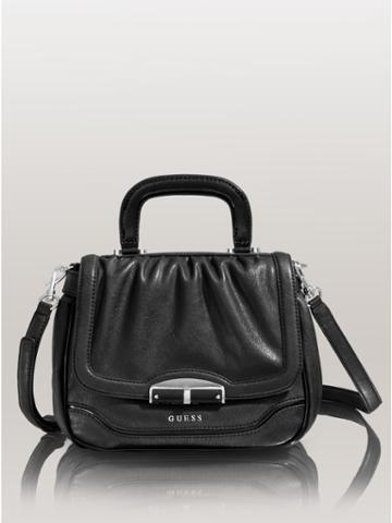 GUESS Leya Top Handle Flap Bag, BLACK