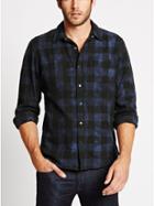 Guess "long-sleeve Slim-fit Herringbone ""outlaw"" Shirt"