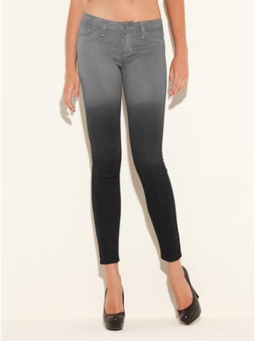Guess Ombre Power Skinny Jeans In Jet Black, Ombre Jet Black (28)