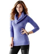Guess Long-sleeve Cowl-neck Ribbed Tunic Sweater