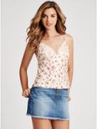 Guess Floral-print Lace-trim Cami