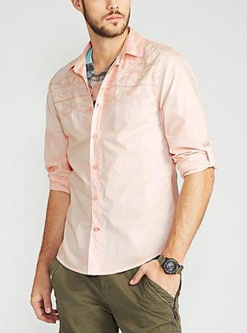 Guess Logan Regular-fit Long-sleeve Cross-stitched Shirt